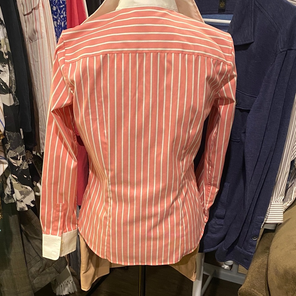 Stylish Pink and White Striped Women’s Dress Shirt - Picture 6 of 8